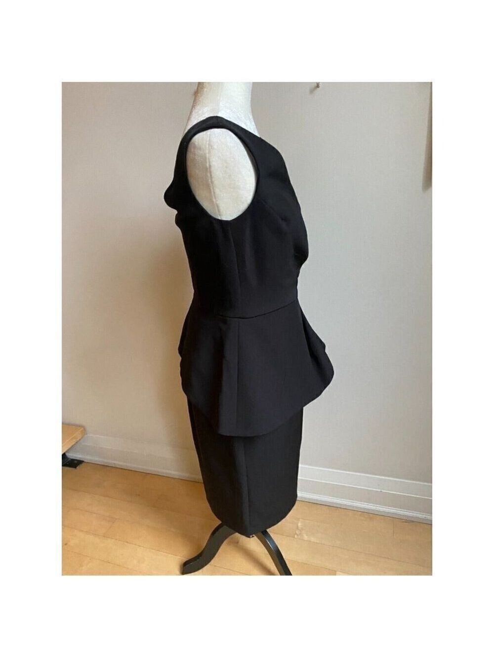 Ralph Lauren womens black surplice peplum sheath dress - Picture 2 of 5